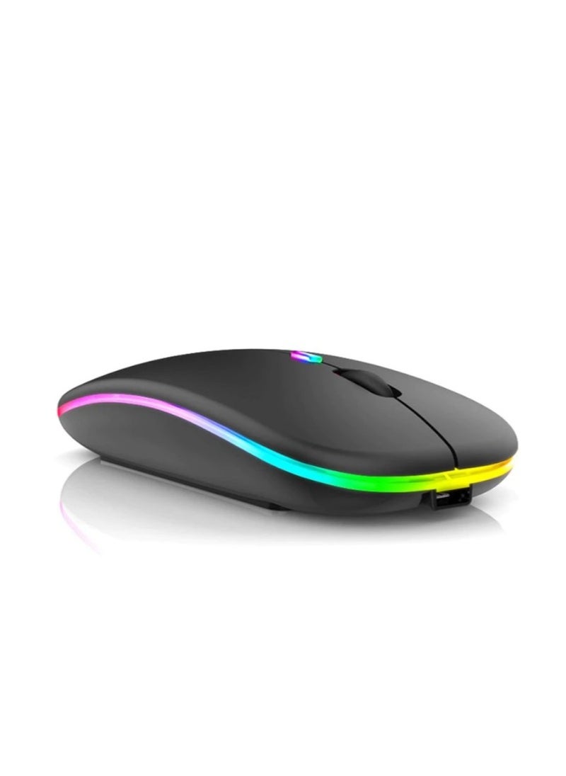 Generic - HP Wireless Mouse - Bluetooth w10, Dual Mode LED Rechargeable Mouse (Bluetooth 5.2 & USB Receiver) Portable Silent Mouse, for Laptop/Desktop/Tablet with Mouse Pad 30*25 - Image 1