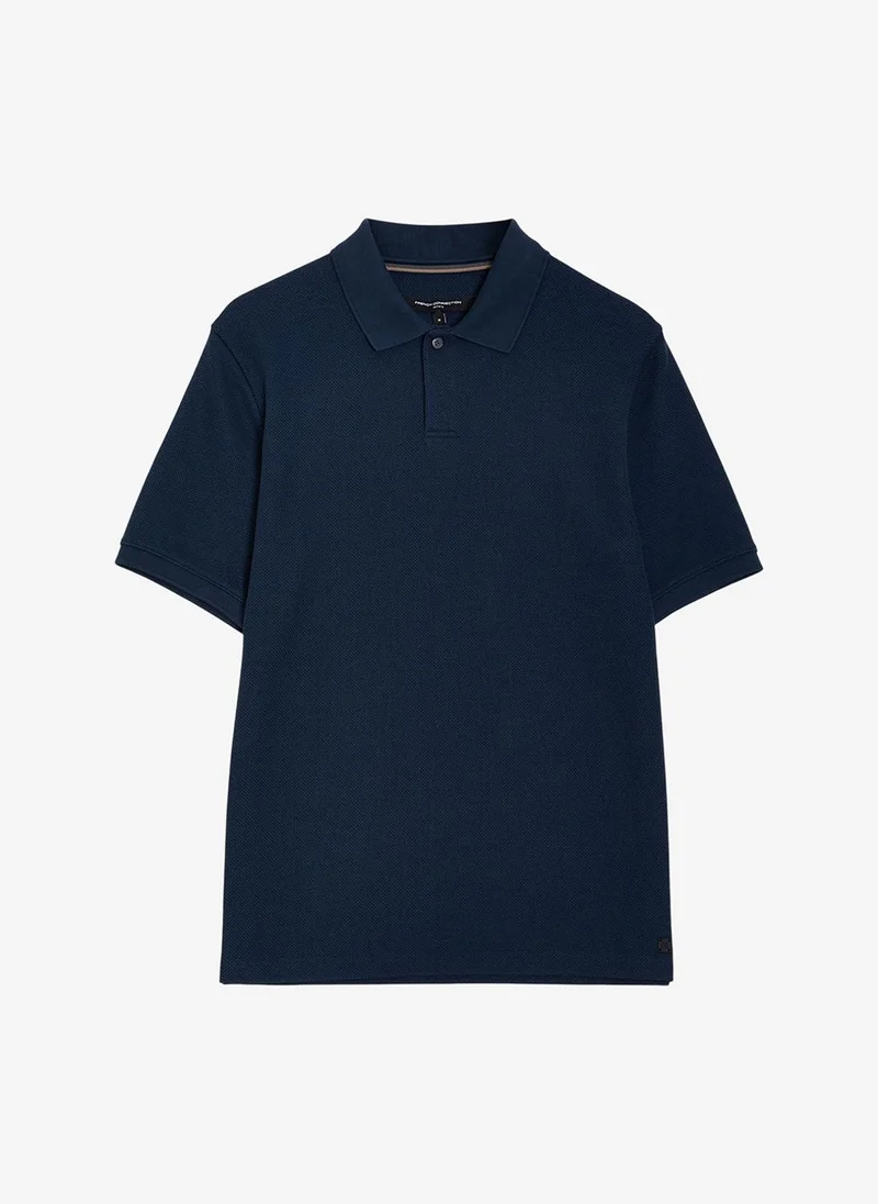 French Connection  Men's Navy Smart Concealled Placket Polo T-Shirt for Men | Best Price UAE