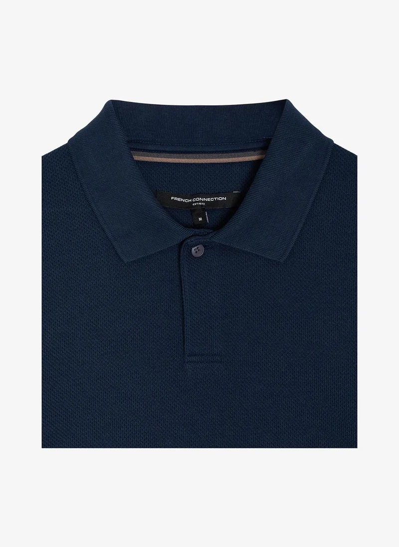 French Connection  Men's Navy Smart Concealled Placket Polo T-Shirt for Men | Best Price UAE