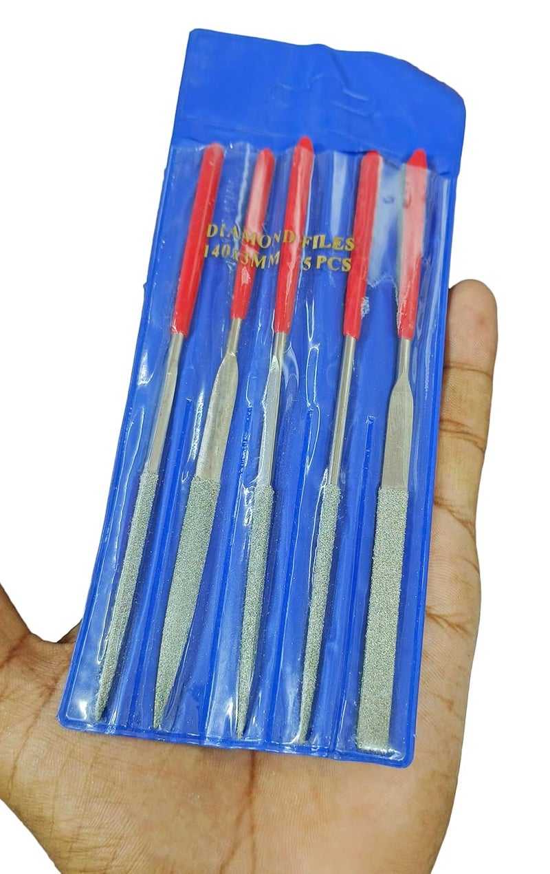 Inditrust مجموعة أدوات الملفات الصغيرة متعددة الأنواع 5 قطع 3x140 مم من إنديتراست - Image 2