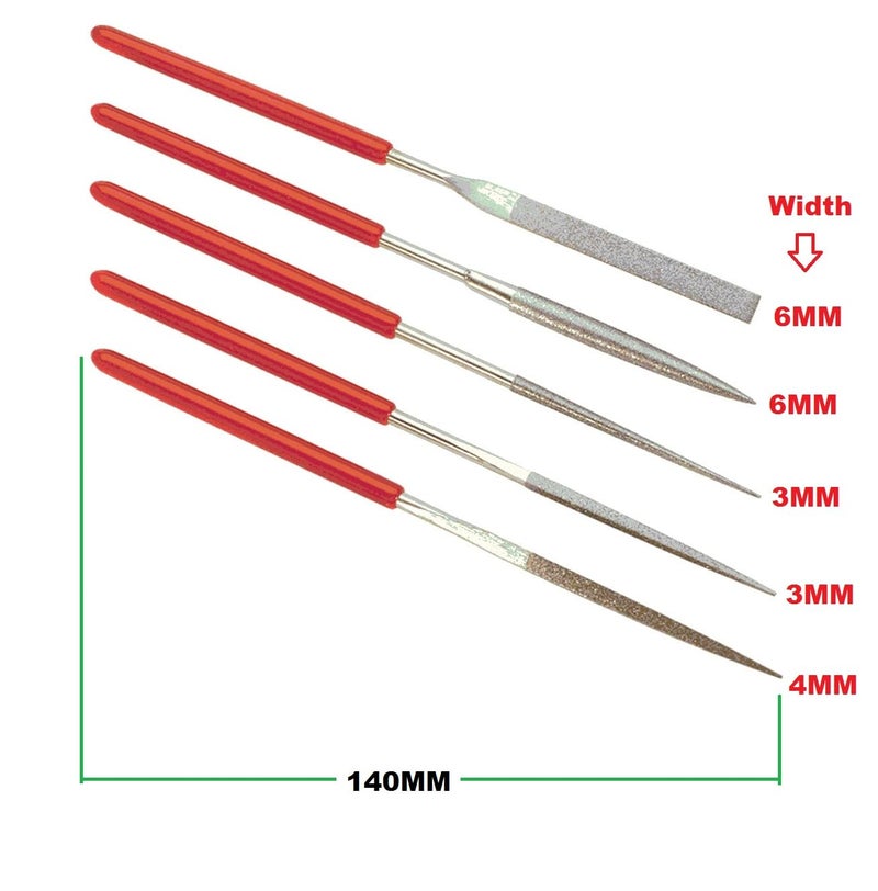 Inditrust مجموعة أدوات الملفات الصغيرة متعددة الأنواع 5 قطع 3x140 مم من إنديتراست - Image 4