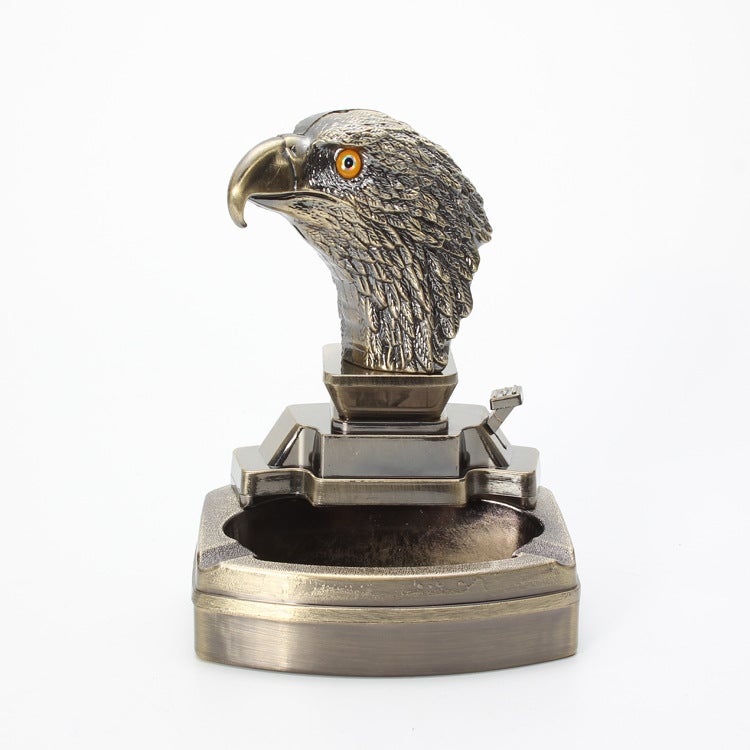 Metal Eagle Head Ashtray Creative Animal Shape Office Home Decorative Collectible - Image 2