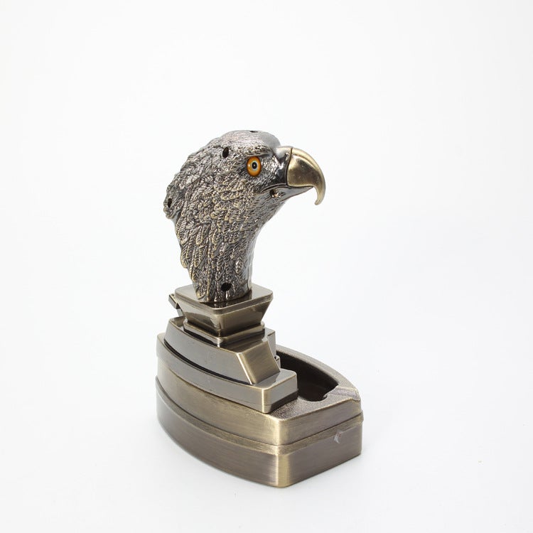 Metal Eagle Head Ashtray Creative Animal Shape Office Home Decorative Collectible - Image 5