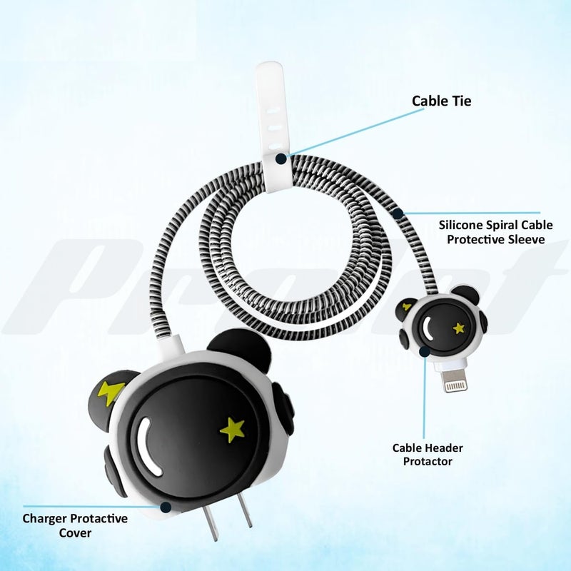 SKYCELL Charger Case Cover with Full Cable Protector 3D Cute Pattern Compatible for iPhone Charger Only 18W & 20W iPhone 16,iPhone 13,iPhone 15,iPhone 14 (Matt Black Astronaut) - Image 4