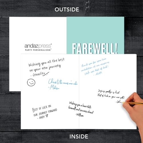 Andaz Press Funny Jumbo Farewell Card With Envelope 8.5 x 11 inch, Office Card, Farewell Good Luck! Diamond Blue 1-Pack, Includes Envelope - Image 3