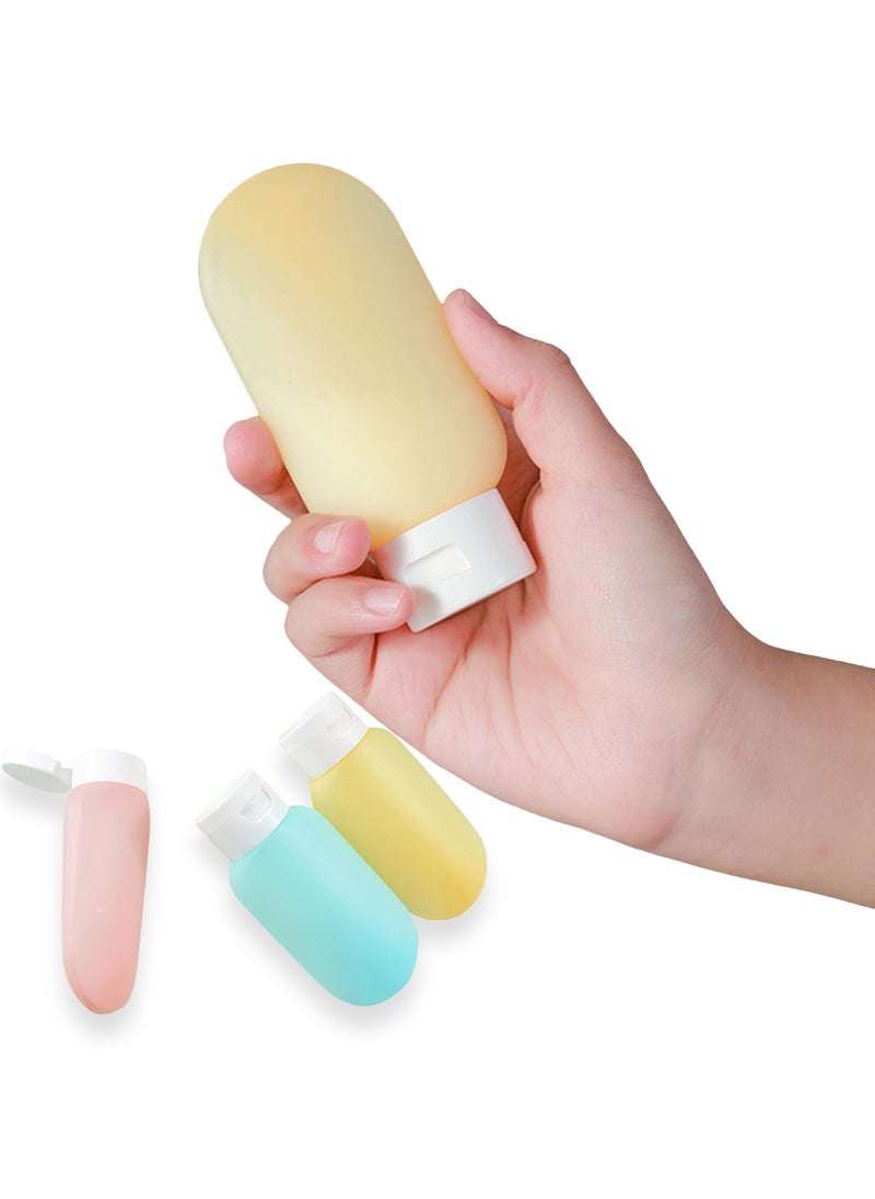 Generic - 3Pcs 60ml Travel Bottles Set,Travel Containers with Labels,Shampoo and Conditioner,Easy to Carry for Travelling, Clubs, Fitness, Business ,Pink+blue+yellow - Image 1