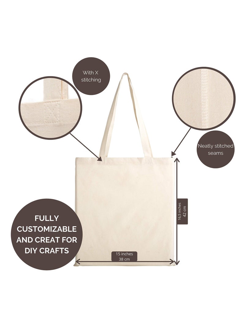 حقيبة حمل قطنية اقتصادية، حقائب قماشية خفيفة الوزن وقابلة لإعادة الاستخدام لتسوق البقالة، مناسبة للاستخدام الشخصي، والإعلان، والترويج، والهدايا، والهبات، والأنشطة - Image 3