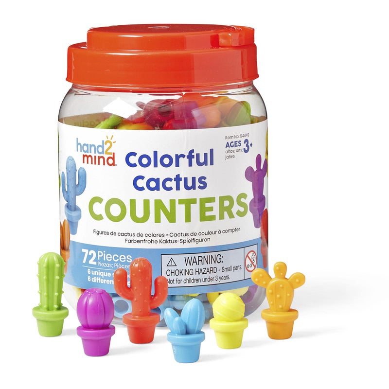 hand2mind Hand2Mind Colorful Cactus Counters Kids Math Toys Cactus Color Sorting Toys Montessori Math Materials Easter Egg Fillers 