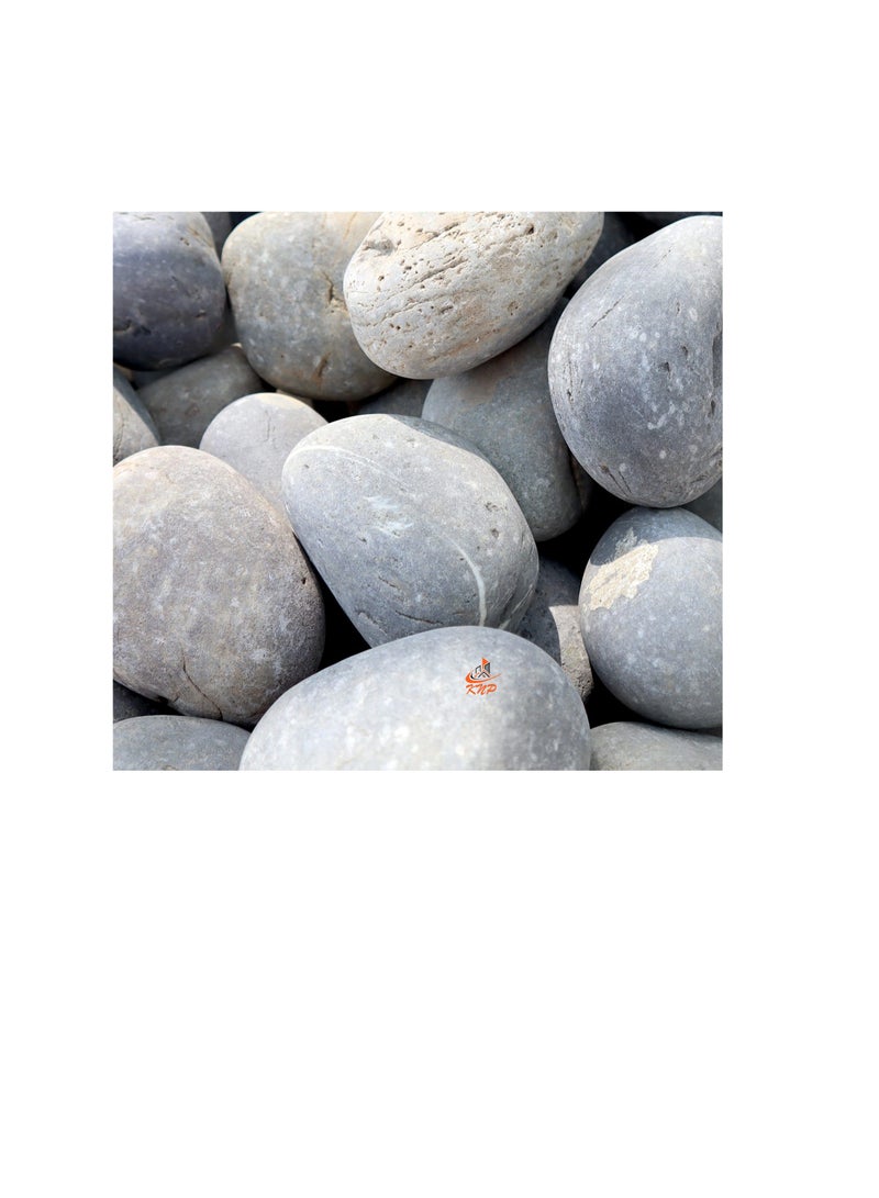 KNP Gray River Pebbles Natural Garden Material 5-8 cm 10 kg - Image 1