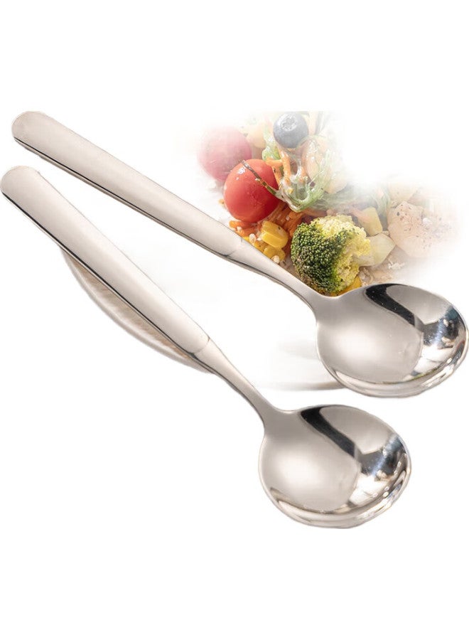 GRASEY 316L Stainless Steel Soup Ladle Spoon Mixing Spoon Large Thickened Round Bottom Rice Spoon 2-Pack Gy8877 - Image 3