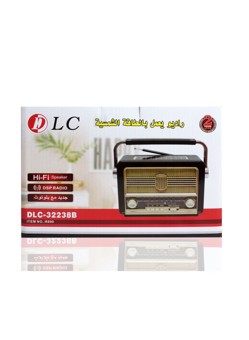 دي إل سي  راديو بلوتوث محمول يعمل على طاقة شمسية مع مصباح يدويDLC-32238B - Image 5