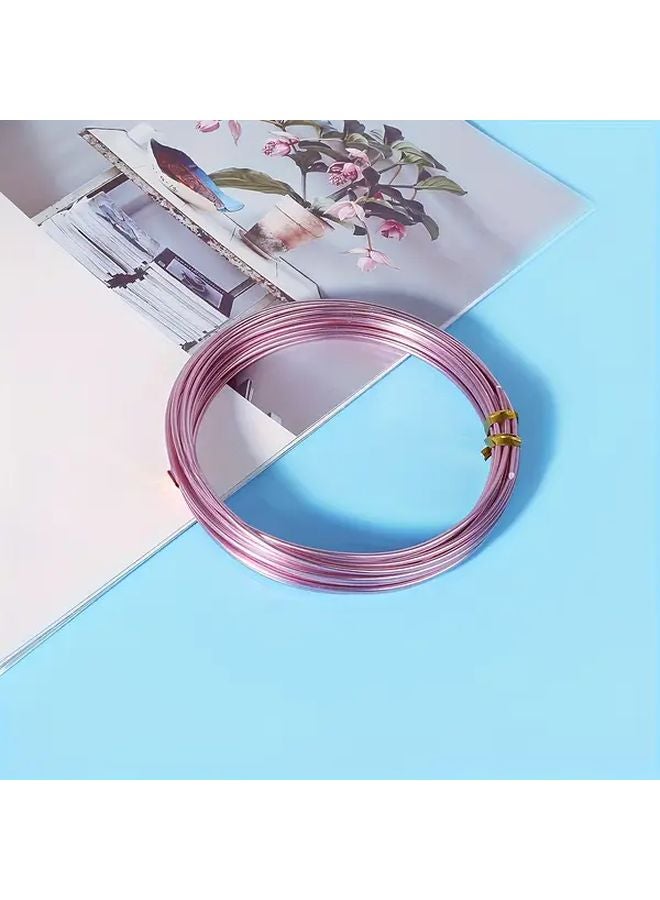 1مم سلك ألومنيوم وردي 5م طري قابل للثني للحرف اليدوية صنع المجوهرات - Image 1