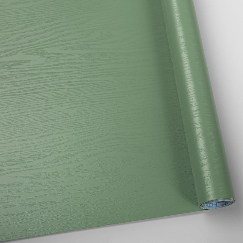 Wood Contact Paper Green Peel and Stick WallpaperThickened No Tearing Vinyl Wrap Sticker Self Adhesive Waterproof Faux Wood Grain Wallpaper Covering Cabinets Desk Furniture Decoration 118x787