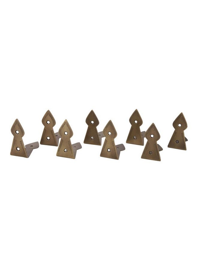 A29 Set of 8, Brass 90 Degree Spade Trunk Corner, Antique Brass Finish, Edge Guard Box Table Cabinet Trunk Corner Protector, Decorative Corner Brackets - Image 4