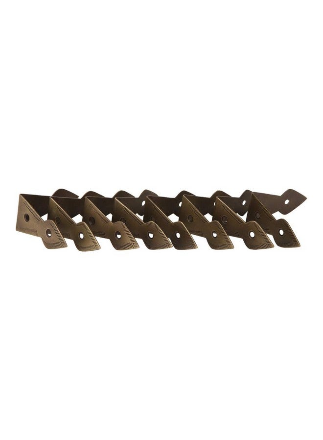 A29 Set of 8, Brass 90 Degree Spade Trunk Corner, Antique Brass Finish, Edge Guard Box Table Cabinet Trunk Corner Protector, Decorative Corner Brackets - Image 5