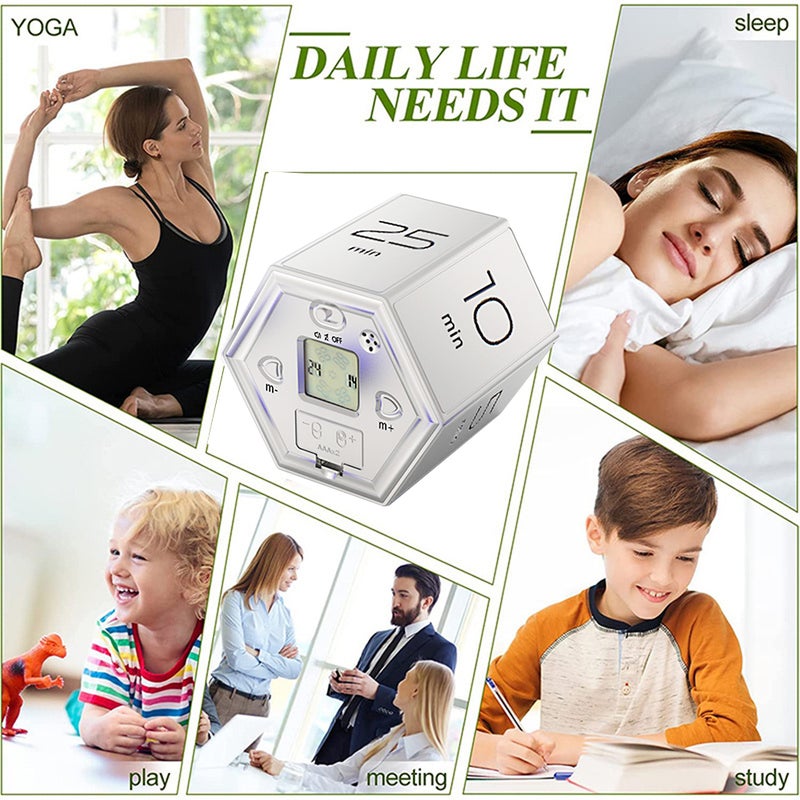 Hexagon Digital Clock Timer Magnetic Cubes Timer Kitchen Hexagon Flip Timer for Studying Cooking Exercise Easy To Use Magnetic Flip Focus-timer - Image 5