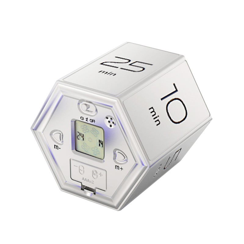 Hexagon Digital Clock Timer Magnetic Cubes Timer Kitchen Hexagon Flip Timer for Studying Cooking Exercise Easy To Use Magnetic Flip Focus-timer - Image 1
