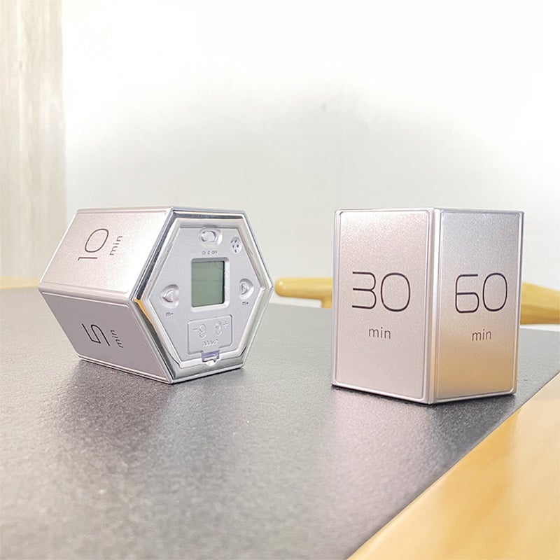 Hexagon Digital Clock Timer Magnetic Cubes Timer Kitchen Hexagon Flip Timer for Studying Cooking Exercise Easy To Use Magnetic Flip Focus-timer - Image 2