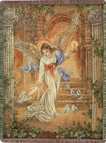 Manual Woodworker Manual 50 x 60-Inch Tapestry Throw, Angel of Light,Bedroom - Image 1