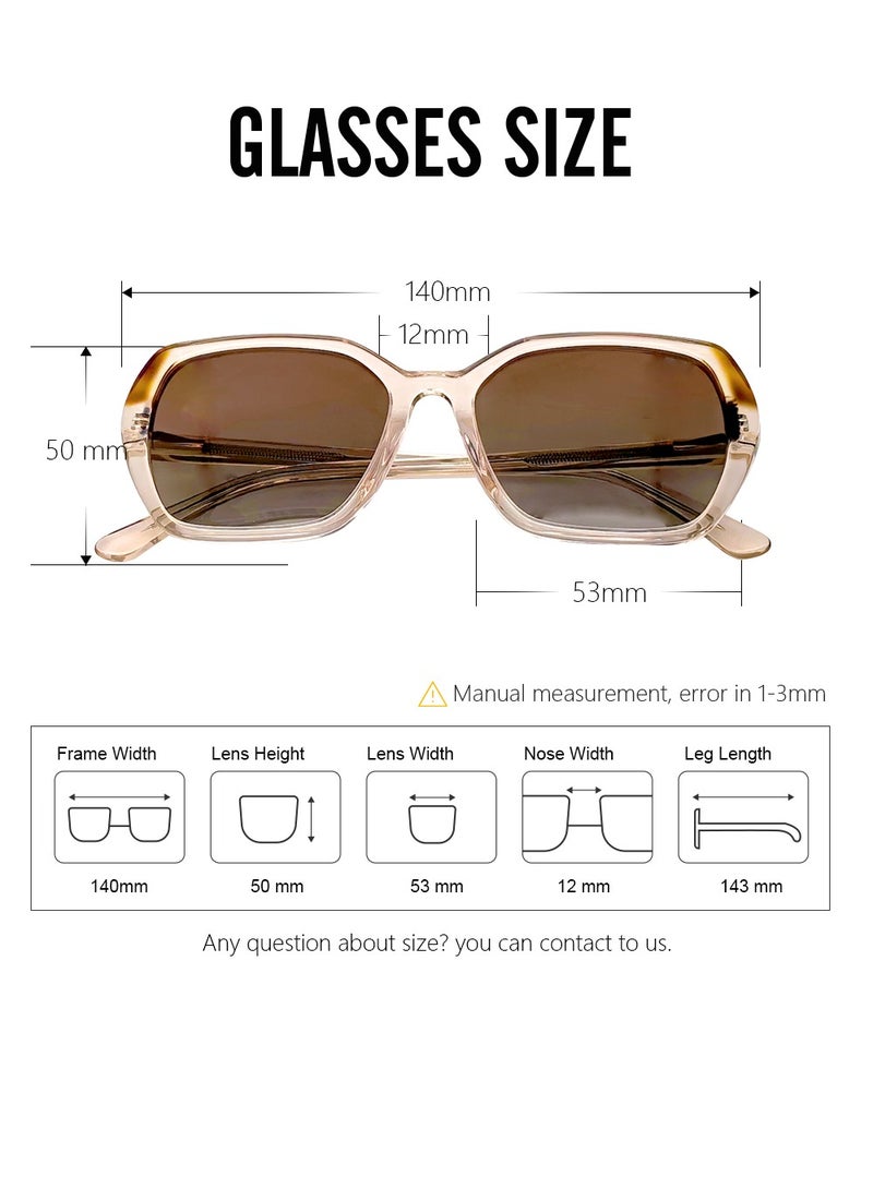 DLS Sunglasses for men and women - Oversized Acetate Frame with UV protacted lenses multipurpose use (S0014-C4) - Image 3