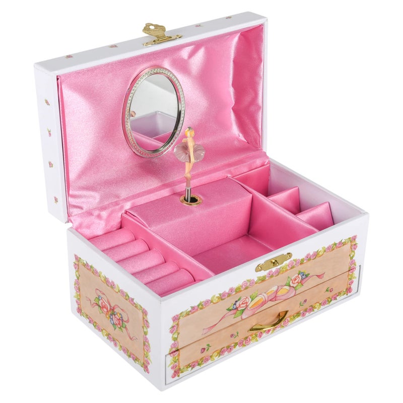 Broadway Gifts Broadway Gift Co Pale Pink Ballerina Cardboard Music Jewelry Box Plays Swan Lake 