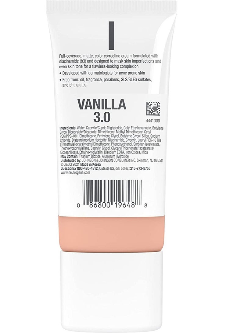 Neutrogena Neutrogena Clear Coverage Flawless Matte CC Cream, Vanilla, 1 oz - Image 2