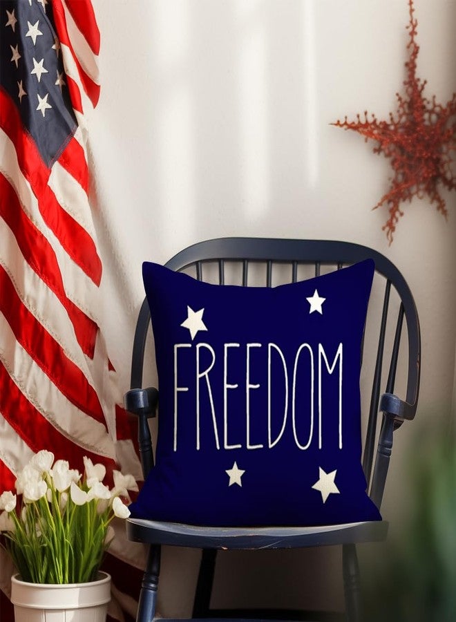 RABUSOFA 4th of July Decorations Pillows Decorative Throw Pillows18x18,Fourth of July Patriotic Pillow Cases,American Star Memorial Day Cushion Covers for Couch Sofa Set of 2(12-18) - Image 4