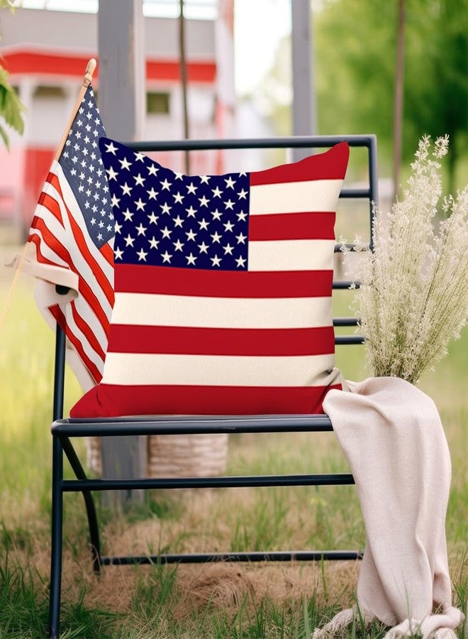 RABUSOFA 4th of July Decorations Pillows Decorative Throw Pillows18x18,Fourth of July Patriotic Pillow Cases,American Star Memorial Day Cushion Covers for Couch Sofa Set of 2(12-18) - Image 5