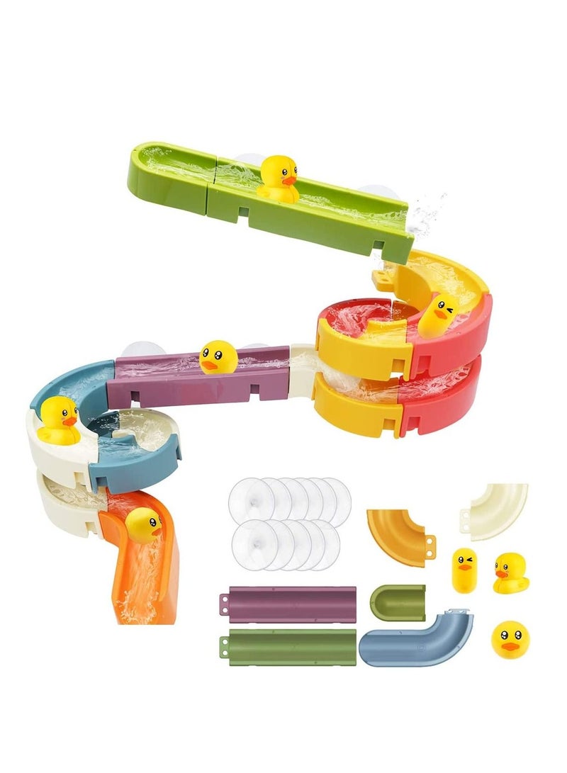 ميكسد حمام ألعاب كرات المياه مسارات للأطفال من أجل شريحة حوض الاستحمام للاستحمام للأطفال الصغار 3+سنوات 34 قطعة - Image 1