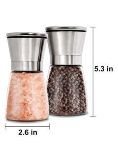 Salt & Pepper Grinder Set – 2-Pack Adjustable Ceramic Grinders for Fresh Spices, Precision Grinding, Easy-to-Use, Durable Spice Mill, Adjustable Coarseness, Perfect for Kitchen, Dining, and Seasoning, Modern Salt and Pepper Shakers. - pzsku/Z48A08D85ECA6E7539102Z/45/_/1726670747/05ee5de1-ca34-47df-bd22-98222f9af689