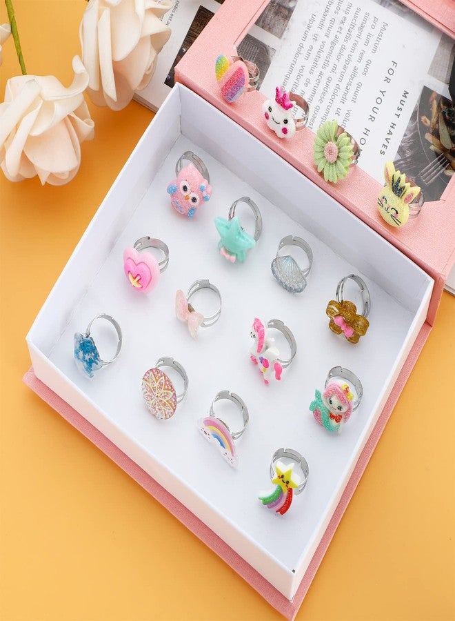 SOTOGO 36 Pieces Little Girl Rings Jewelry Rings Girl Pretend Play Rings and Dress up Rings, Little Girls Gift - Image 2