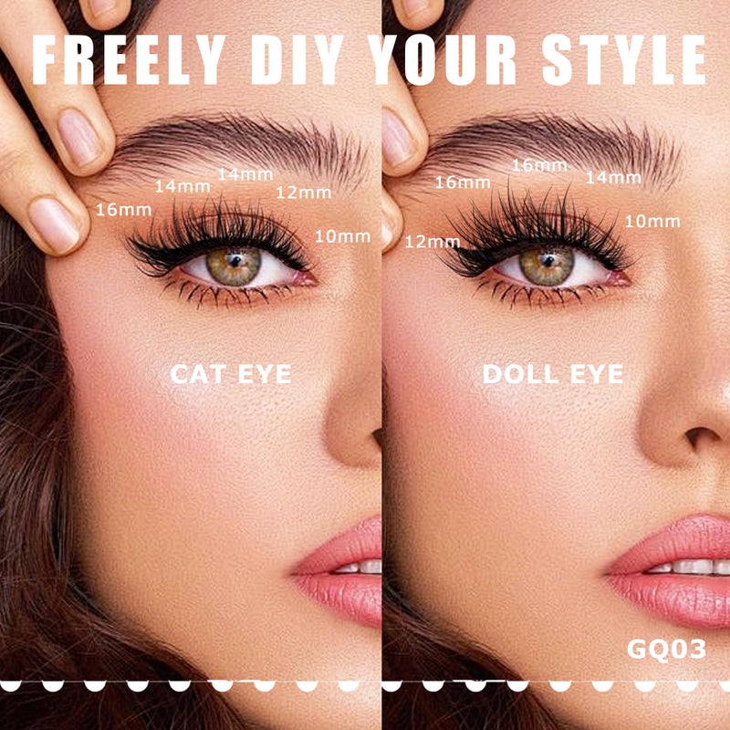 GAQQI Lash Clusters, Eyelash Clusters 120PCS C Curl Individual Lashes, Wispy Cluster Eyelash Extension 14mm Only, Natural Looking Cluster Lashes ï¼ˆGQ03, C Curl, 14mm) - Image 2
