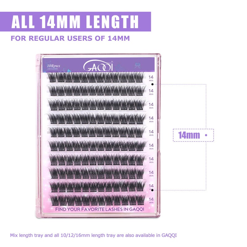 GAQQI Lash Clusters, Eyelash Clusters 120PCS C Curl Individual Lashes, Wispy Cluster Eyelash Extension 14mm Only, Natural Looking Cluster Lashes ï¼ˆGQ03, C Curl, 14mm) - Image 3
