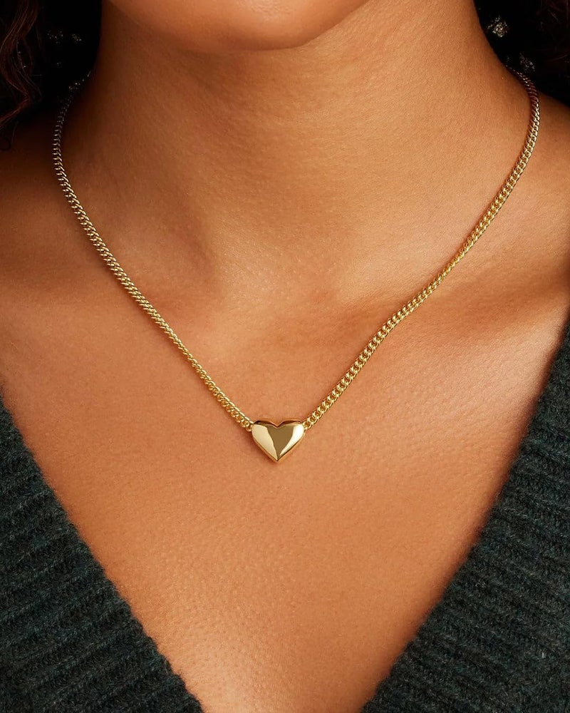 gorjana - Lou Helium Heart Necklace 17" to 19" - 18k Gold Plating - Adjustable Chain - Lobster Clasp - Elegant Heart Design - Everyday Wear - Timeless Elegance and Comfort - Image 3