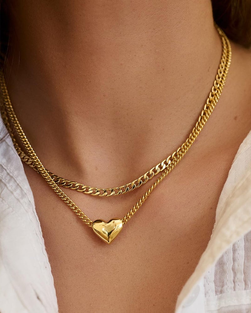gorjana - Lou Helium Heart Necklace 17" to 19" - 18k Gold Plating - Adjustable Chain - Lobster Clasp - Elegant Heart Design - Everyday Wear - Timeless Elegance and Comfort - Image 4