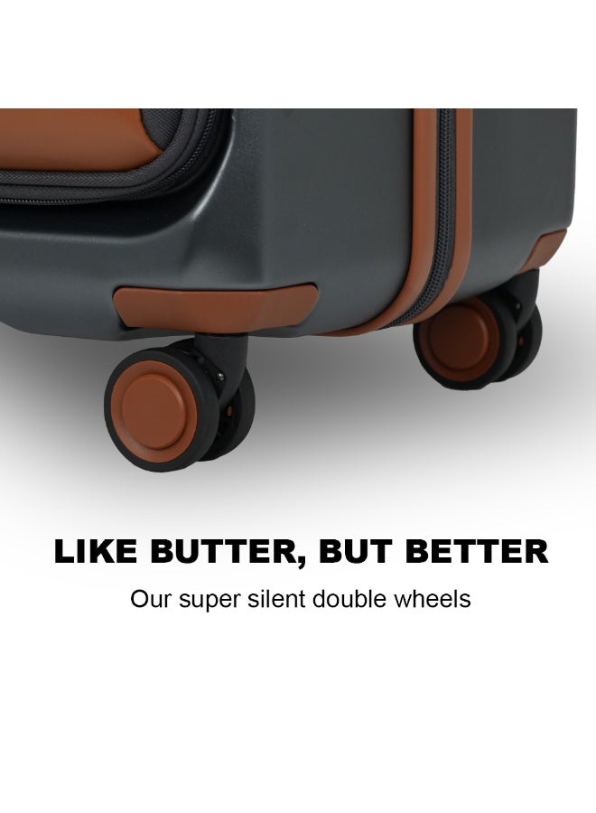 President The President Luggage Set Of 3 - Polycarbonate Material | Unisex | Money Moves, Grey - Image 5