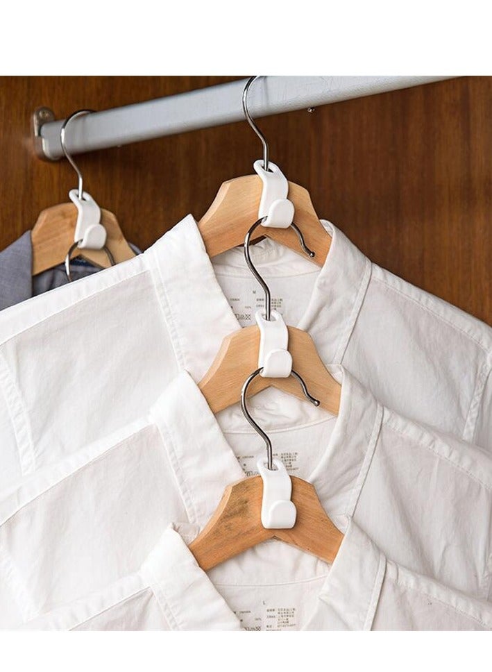 50PCS Clothes Hanger Connector Hooks Cascading Hangers Space Saving Organizer for Heavy Duty Cascading Hanger Extender Hooks White Plastic Hooks Closet Hanger - Image 2