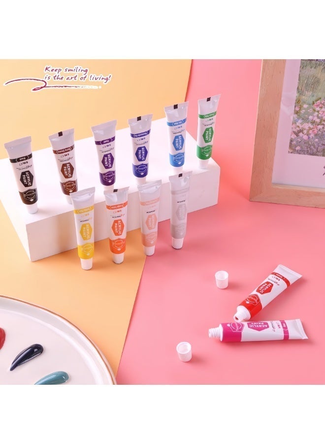 Keep Smiling Acrylic Paint Set – 12 Colors × 6ml – Fine Quality for Art & Craft - Image 3