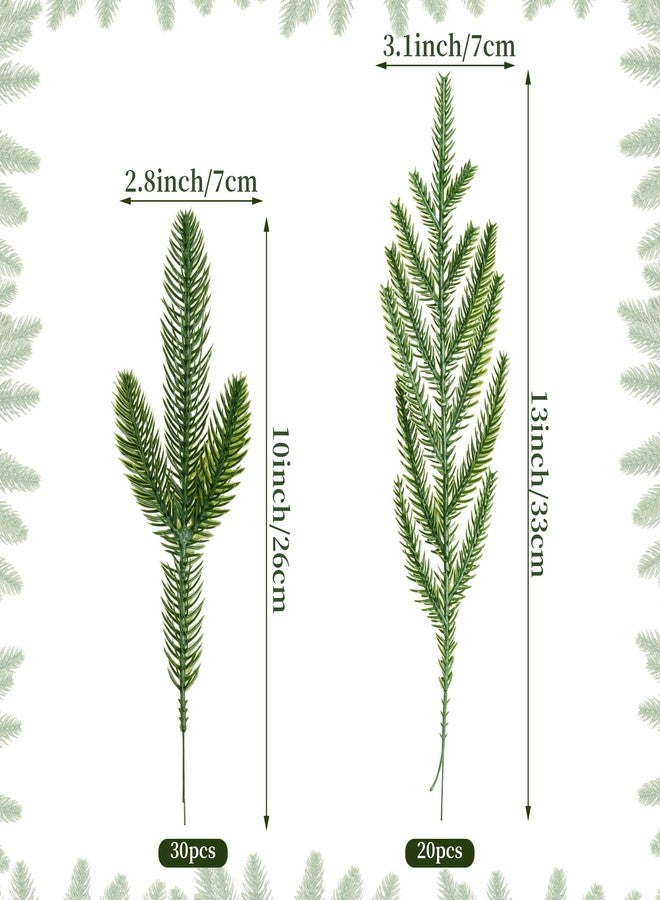 Miayon 50 PCS Artificial Pine Branches Faux Christmas Greenery Stems Cedar Picks for DIY Crafts Garland Wreath Flower Arrangements Home Holiday Decor - Image 2