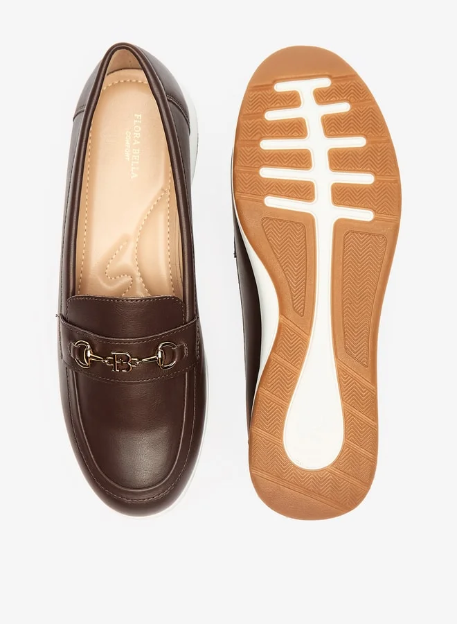 فلورا بيلا من شو إكسبرس Solid Slip-On Loafers with Metal Accent