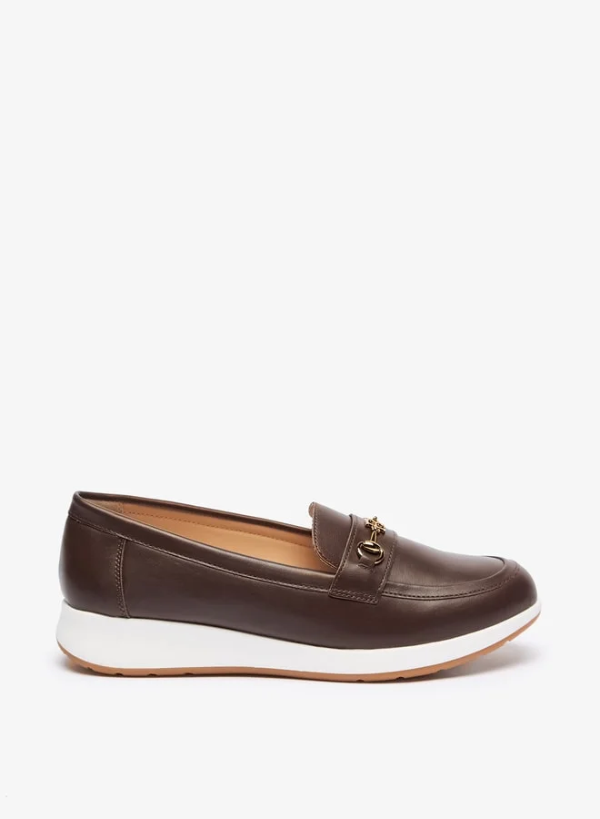 فلورا بيلا من شو إكسبرس Solid Slip-On Loafers with Metal Accent