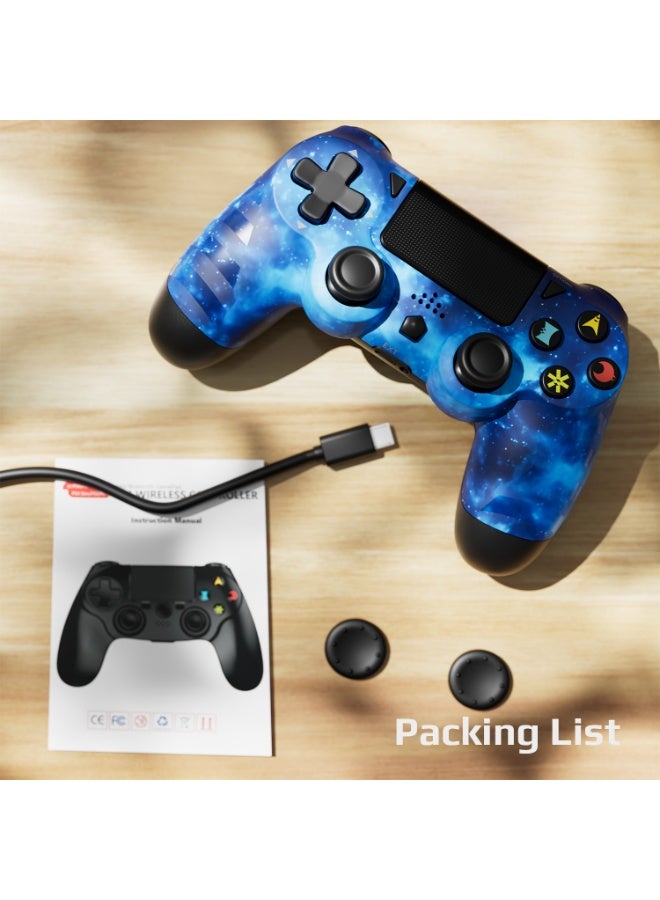 وحدة تحكم PS4، وحدة تحكم لاسلكية متوافقة مع PS4/PS3/Android/PC/iOS، عصا تحكم PS4 مع شاشة تعمل باللمس، جيروسكوب بستة محاور، أزرق - Image 2