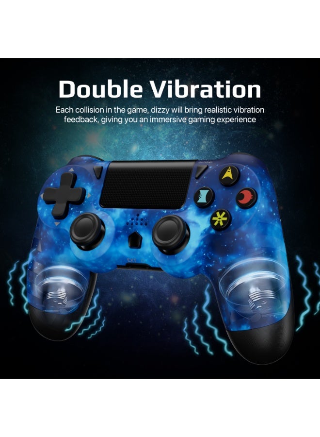 وحدة تحكم PS4، وحدة تحكم لاسلكية متوافقة مع PS4/PS3/Android/PC/iOS، عصا تحكم PS4 مع شاشة تعمل باللمس، جيروسكوب بستة محاور، أزرق - Image 3
