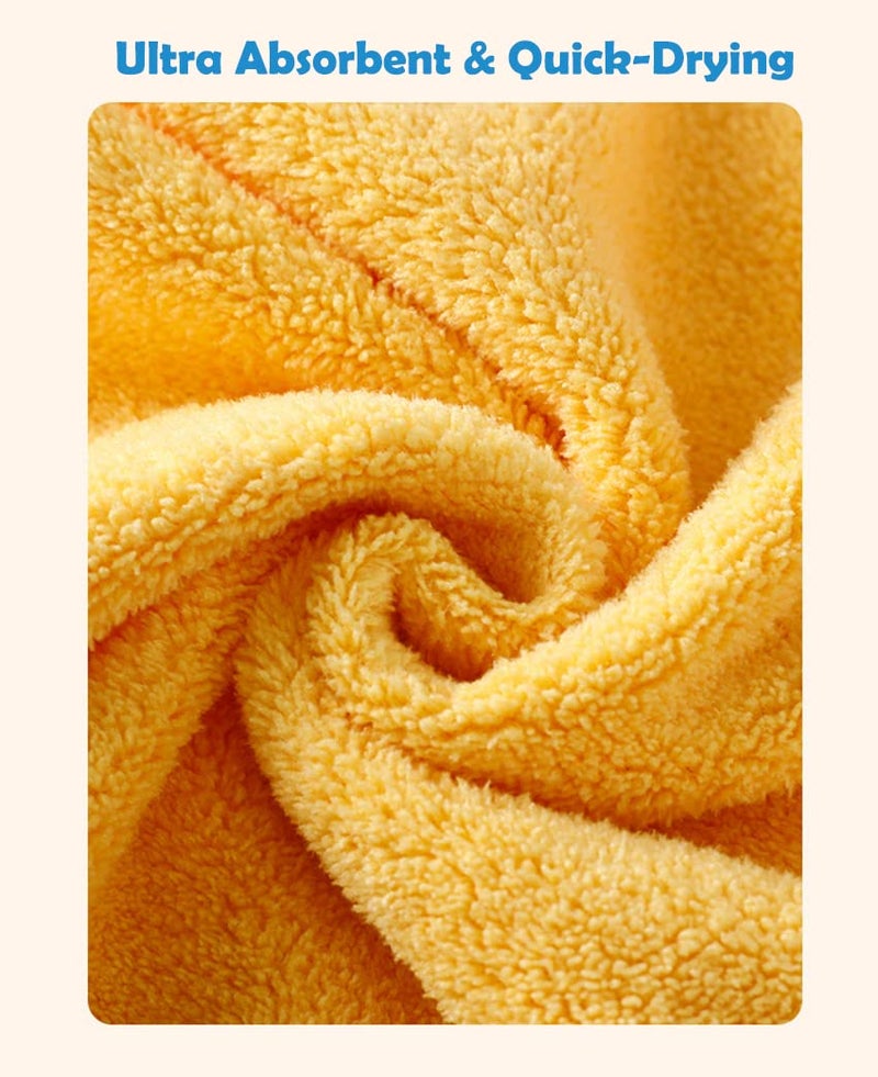 4 Pack Cute Kids Hand Towels with Hanging Loop, Plush Absorbent Toddler Animals Hand Towels Washcloth for Bathroom Kitchen Bedroom Fast Drying - Image 3