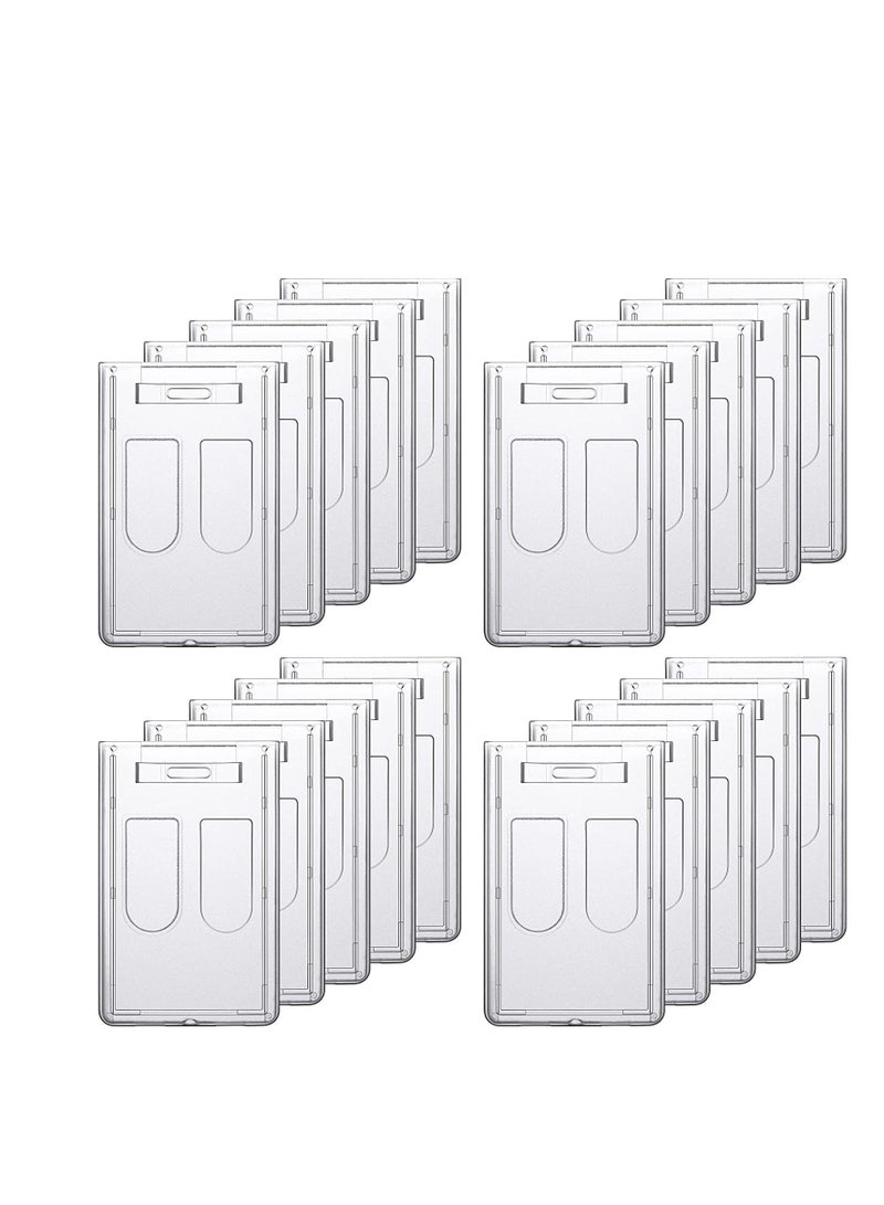 Generic ID Badge Holders, Clear Card Holder for Breakaway Lanyard, Hard Plastic Card Sleeves, Baseball Card Protector, Name Tag Badge Holder for Office School, Card Holder Case for Sports Cards 20 Pack  - Image 1