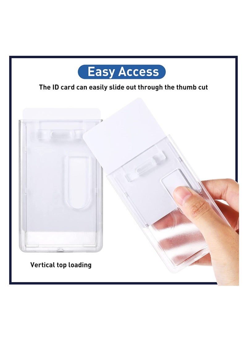 Generic ID Badge Holders, Clear Card Holder for Breakaway Lanyard, Hard Plastic Card Sleeves, Baseball Card Protector, Name Tag Badge Holder for Office School, Card Holder Case for Sports Cards 20 Pack  - Image 4