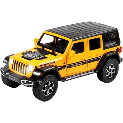 DEZICON Rubicon Wrangler Toy Car for Kids Collection 1:24 Scale Diecast Metal Model Car with Light Sound Pull Back Openable Door - Image 1
