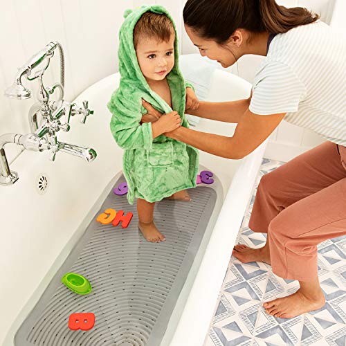 Munchkin Soft Spot Baby Bath Mat for Tub, Cushioned Bathtub Mat for Toddlers and Kids, 36"x17", Grey - Image 2