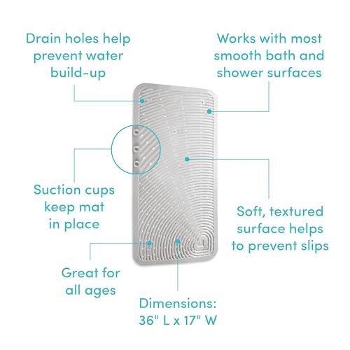 Munchkin Soft Spot Baby Bath Mat for Tub, Cushioned Bathtub Mat for Toddlers and Kids, 36"x17", Grey - Image 5