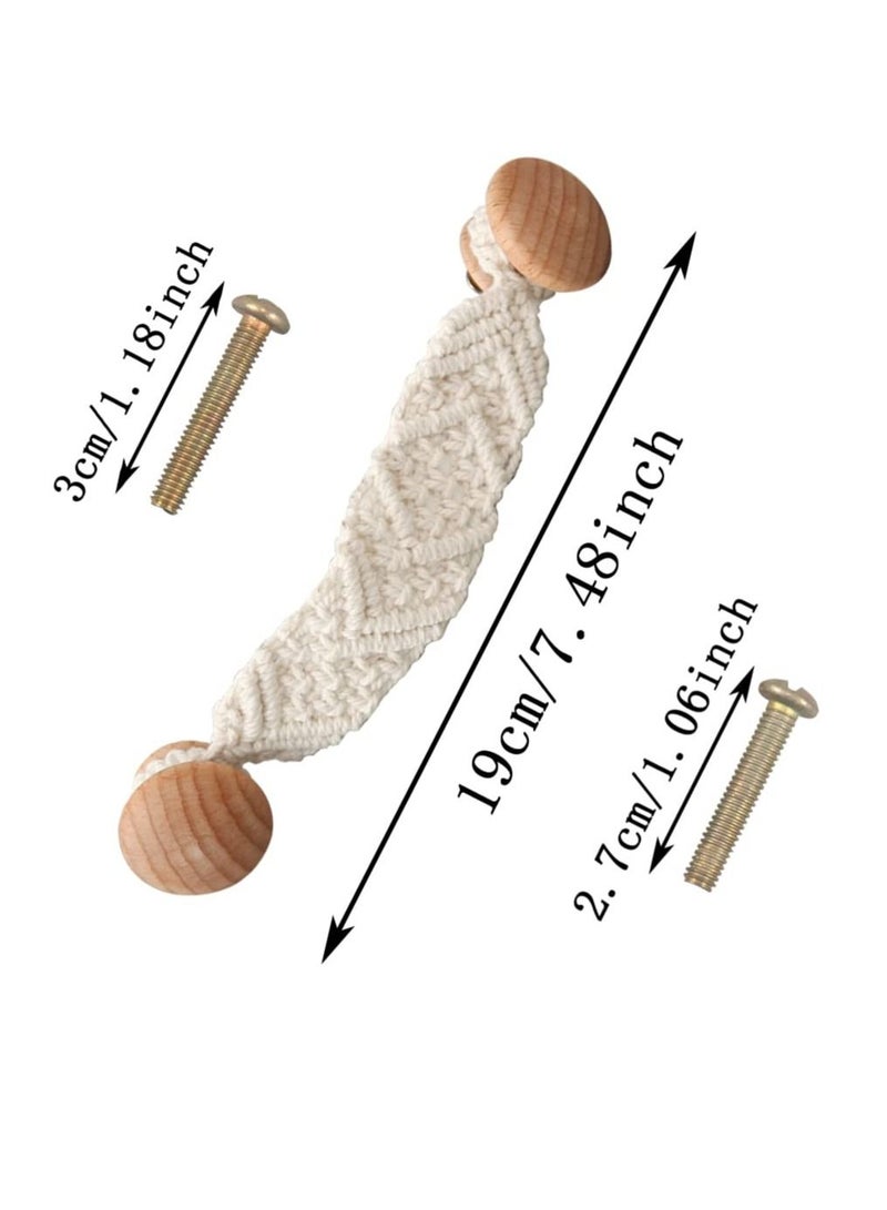 Rope Knobs Door Handle,  Knot Cabinet Drawer Cupboard Furniture Wooden Pulls Handles for Kitchen Wardrobe knobs Dresser (2 Pack) - Image 2